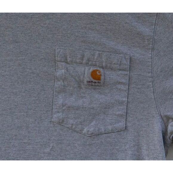 Carhartt T-Shirt Men's Gray Pocket Crew Short Sleeves Original Fit Size M - Picture 2 of 9
